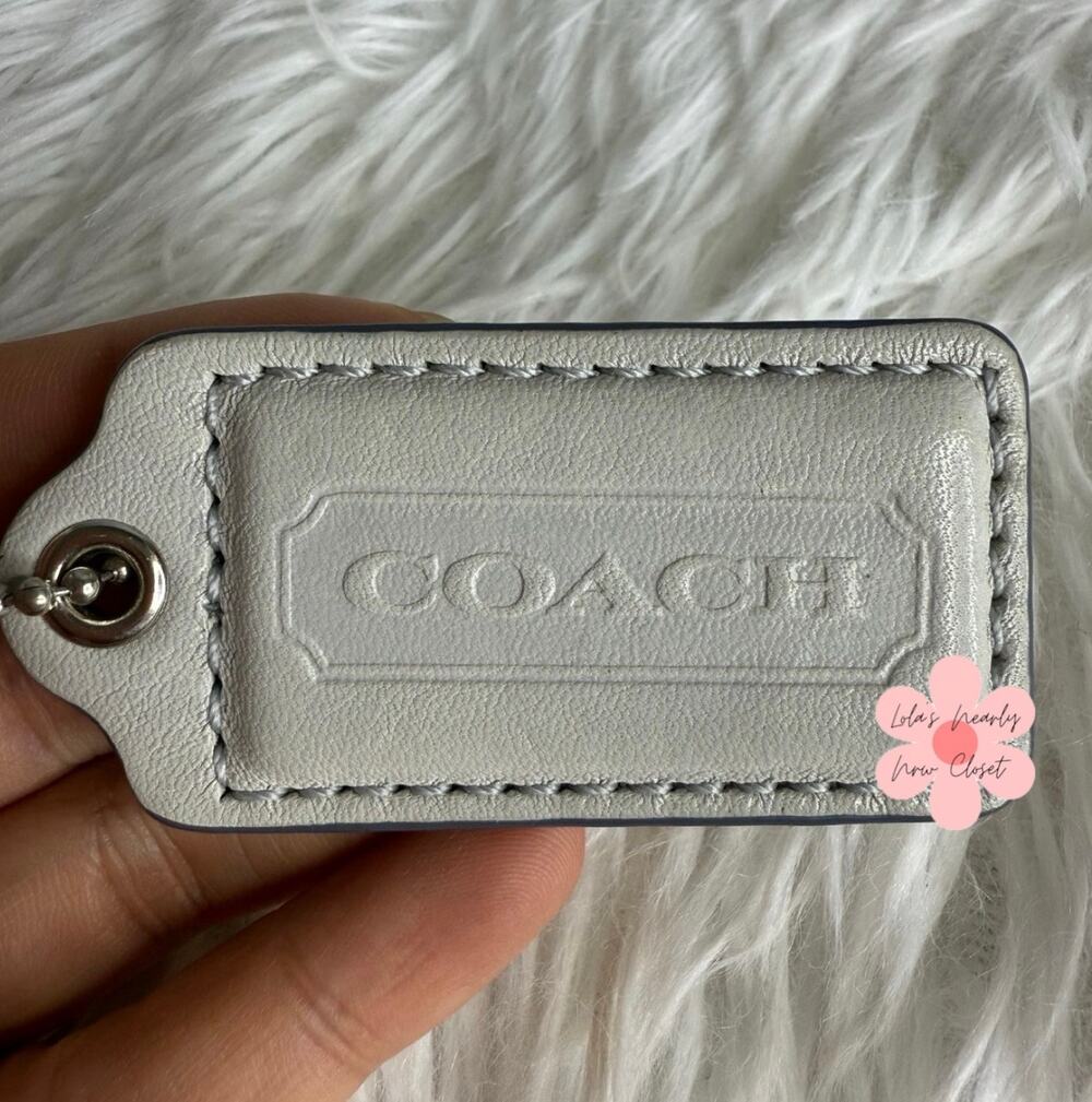 2" COACH Gray Fob Bag Charm Hang tag Hangtag